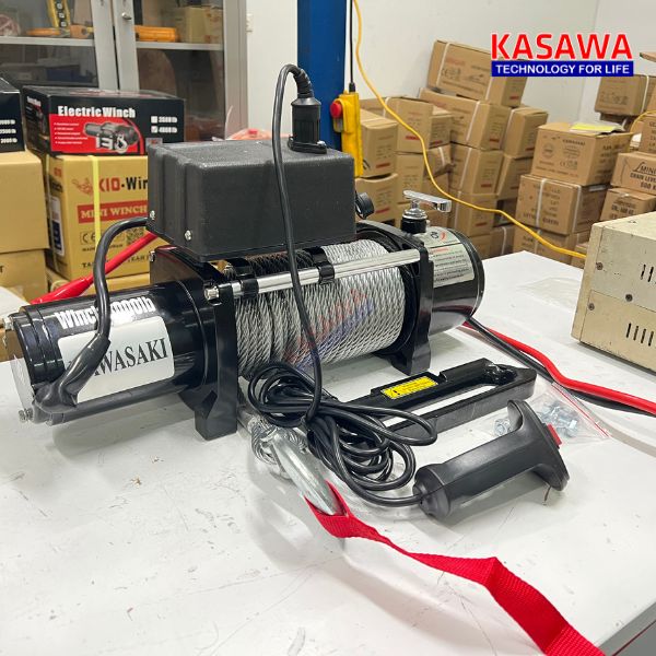 Tời điện 12v 8000lbs Kawasaki tải trọng kéo ngang 3200kg