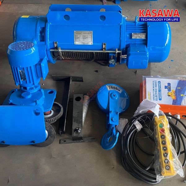Pa lăng cáp điện Kawasaki 2 tấn, cáp 9m