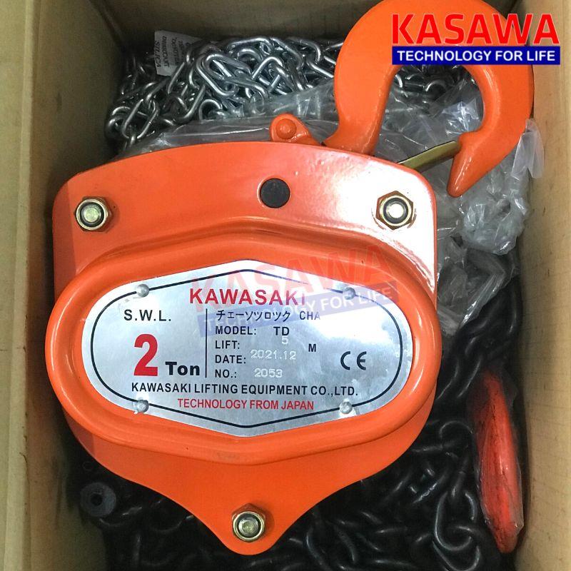 Pa lăng xích kéo tay 2 tấn 5m Kawasaki