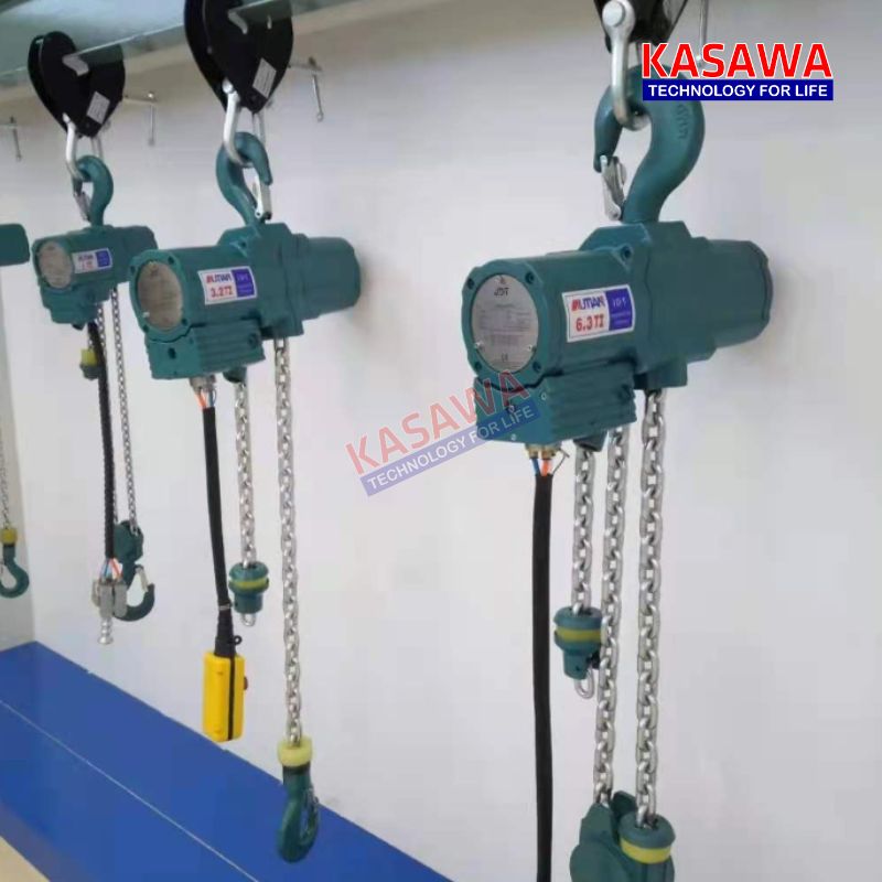 Pa lăng xích khí nén 6 tấn Kawasaki cố định