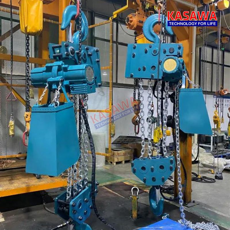 Pa lăng xích khí nén 10 tấn Kawasaki