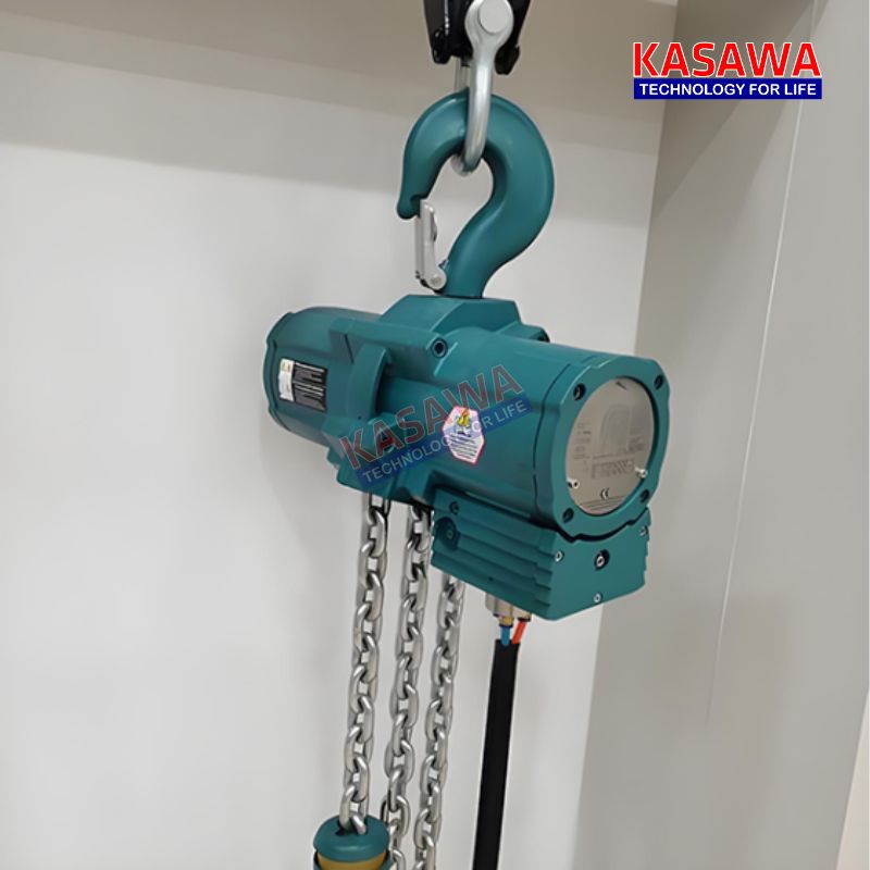 Pa lăng xích khí nén 500kg Kawasaki loại cố định