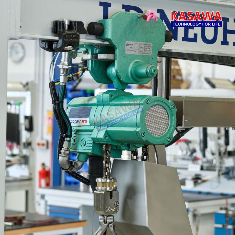 Pa lăng xích khí nén 1 tấn di chuyển Kawasaki