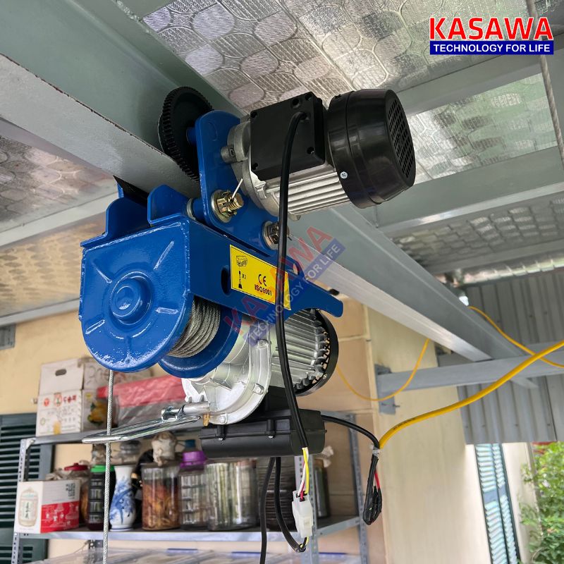 Tời điện kết hợp với rùa tời điện 1 tấn
