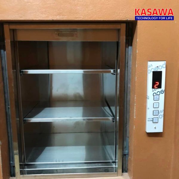 Giá của thang tời thực phẩm 100kg thường dao động từ 80 triệu