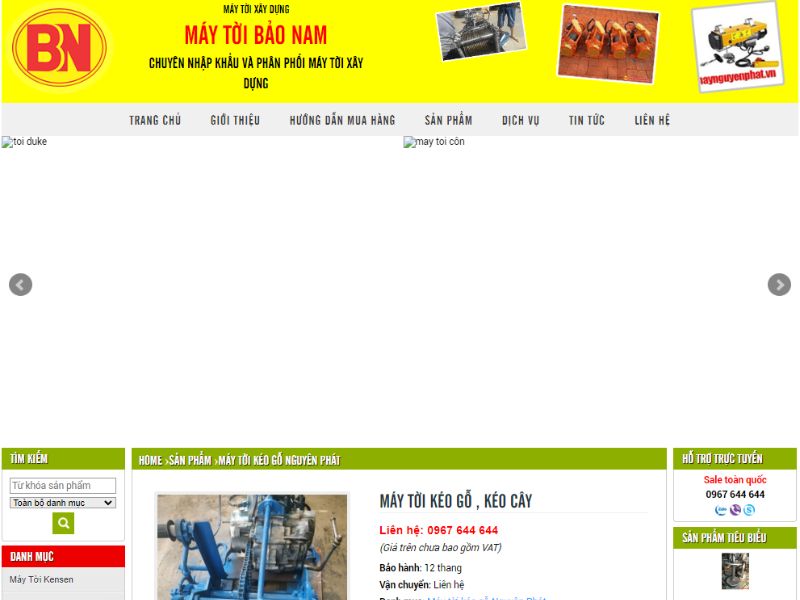 Máy xây dựng - Máy công nghiệp Bảo Nam địa chỉ cung cấp tời xe máy uy tín