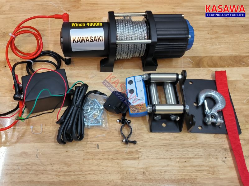 Tời điện 12v 4000lbs Kawasaki
