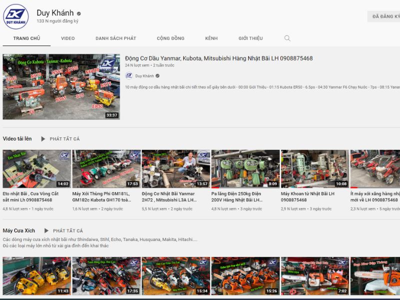 kênh youtube duy khánh chuyên cung cấp pa lăng cũ