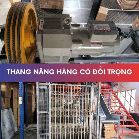 Thang nâng hàng có đối trọng là gì? Cách bố trí đối trọng trong thang nâng hàng